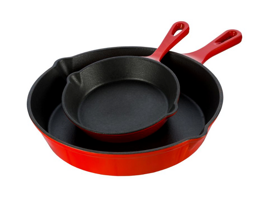 Emaljeruð steypujárnspanna – Rauður 25 cm