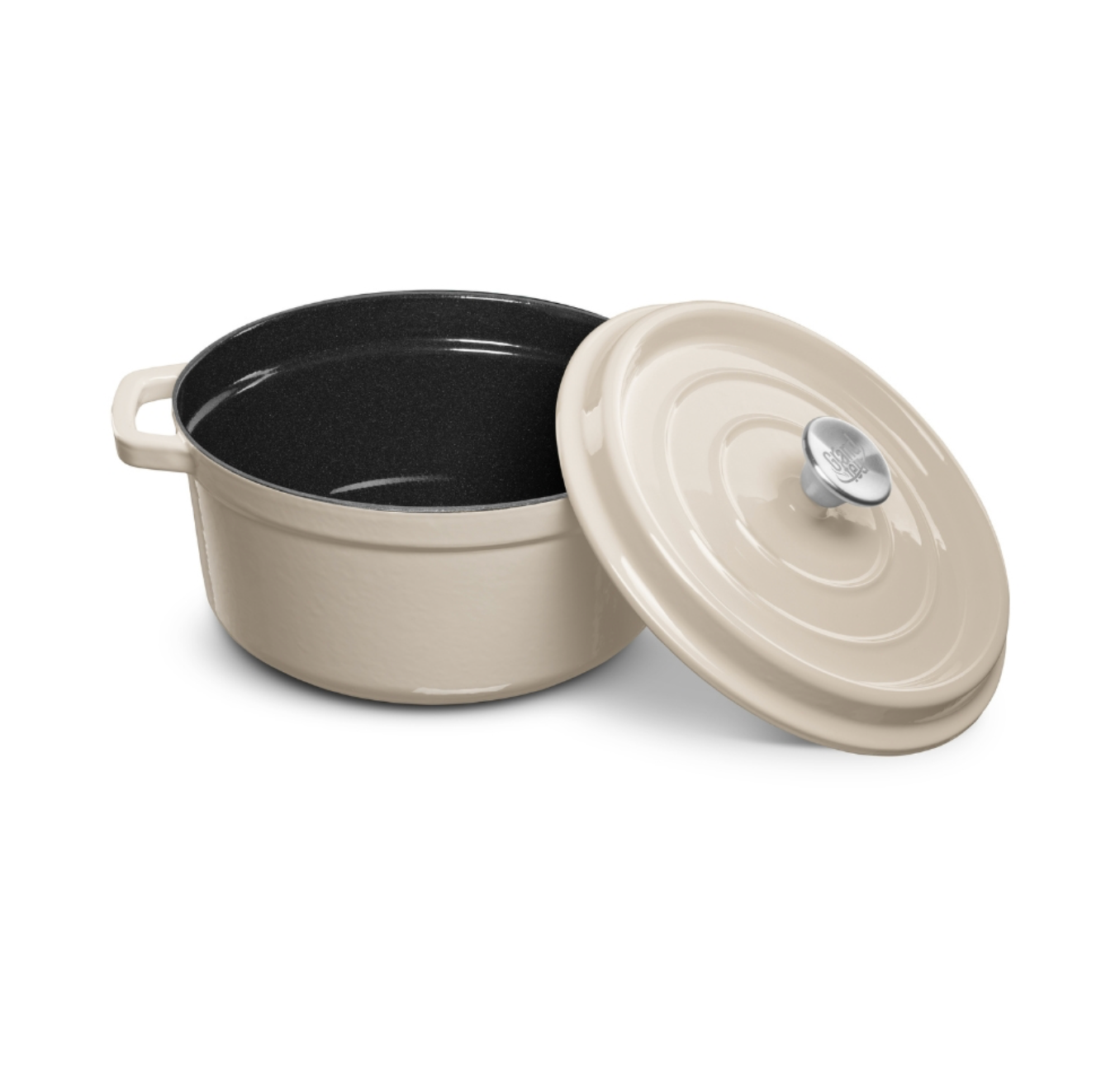 Steypujárns pottur, hvitur 3,5 L